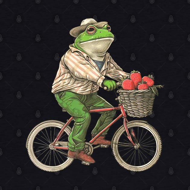 Funny Frog On A Bike by OscarVanHendrix